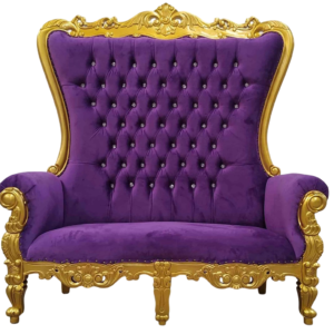 Trono XXL doble oro/lila con cristales