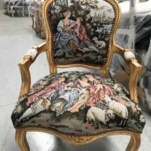 Sillón Luis XV oro viejo/gobelino