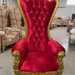 Trono XXL oro/rojo con cristales