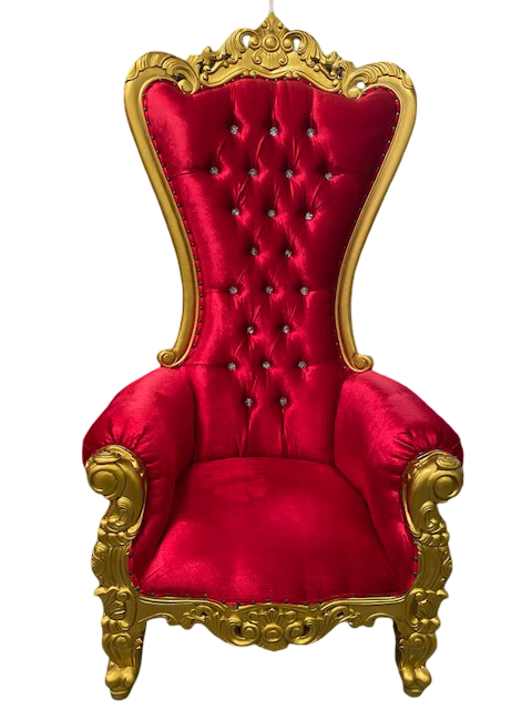 Trono XXL oro/rojo con cristales