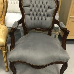 Sillón Luis XV marrón/gris
