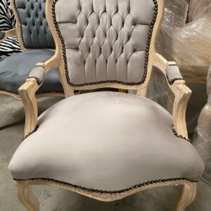 Sillón Luis XV white wash/champagne