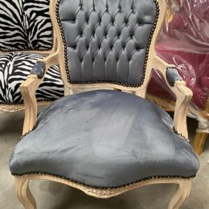 Sillón Luis XV white wash/gris