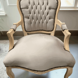 Sillón Luis XV white wash/champagne