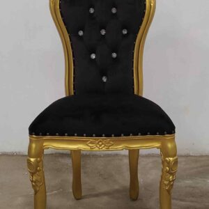 Silla barroca "indo" oro/negro con cristales