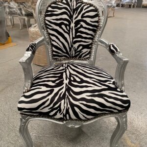 Silla con brazo plata/cebra