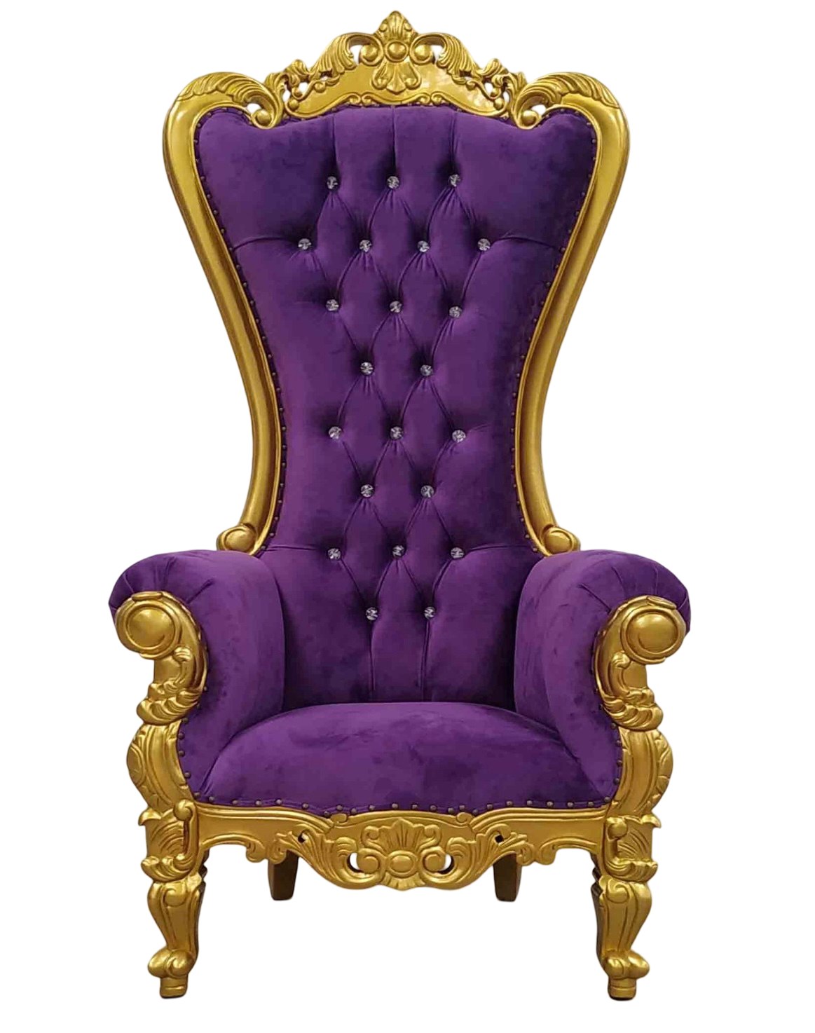 Trono XXL oro/lila con cristales