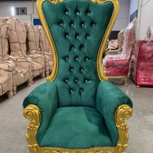Trono XXL oro/verde con cristales