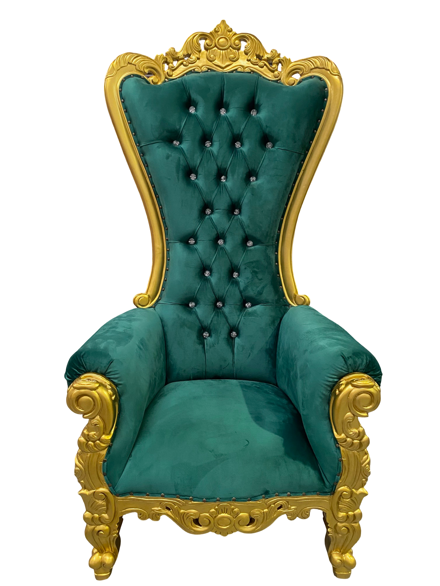 Trono XXL oro/verde con cristales