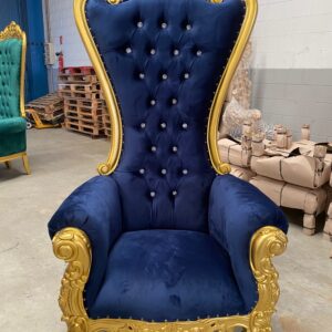 Trono XXL oro/azul con cristales