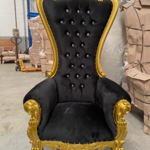 Trono XXL oro/negro con cristales