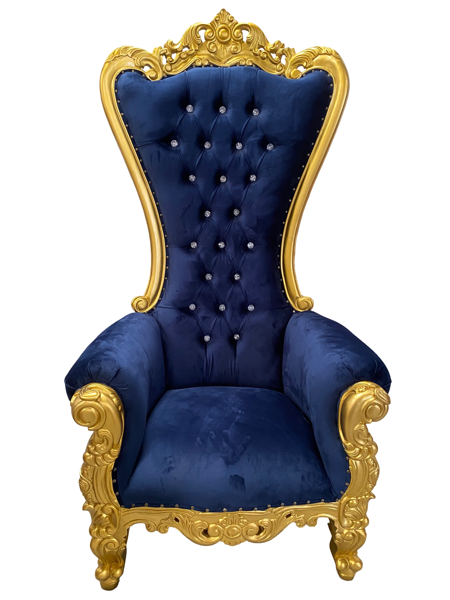 Trono XXL oro/azul con cristales