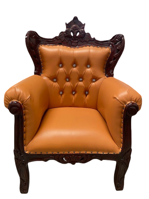 Trono/butaca marrón/skai marrón con cristales