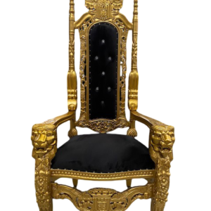 Sillón/trono XXL León oro/negro con cristales