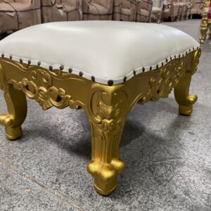 Reposapiés oro/skai blanco