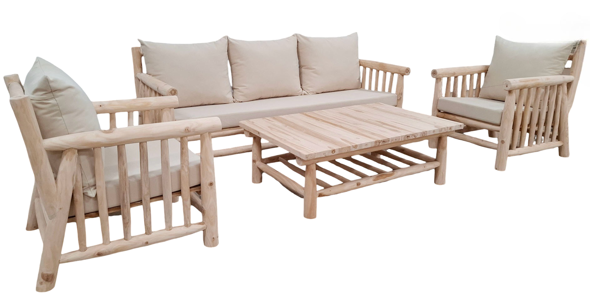 Conjunto sofá para jardín de 4 piezas "Ibiza" de teca (Entrega finales Marzo 2026) (copia)