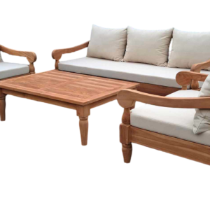 Conjunto sofá para jardín de 4 piezas "Kerala" de teca (Entrega finales Marzo 2026)