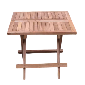 Mesa baja auxiliar plegable para jardín de teca 50x50cm