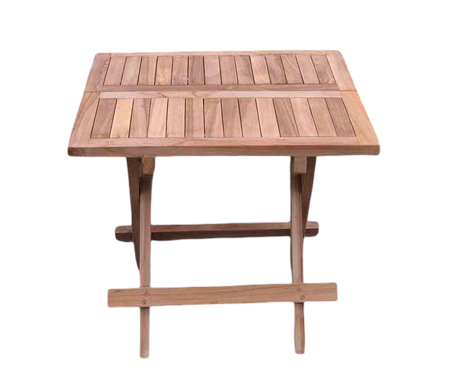 Mesa baja auxiliar plegable para jardín de teca 50x50cm