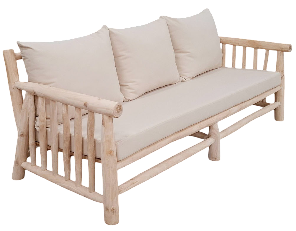 Sofá para jardín de 3 plazas "Ibiza" de teca (Entrega finales Marzo 2026)