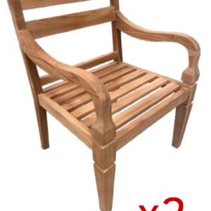 Silla/sillon con brazos de Teca para jardín "Florencia" Pack 2