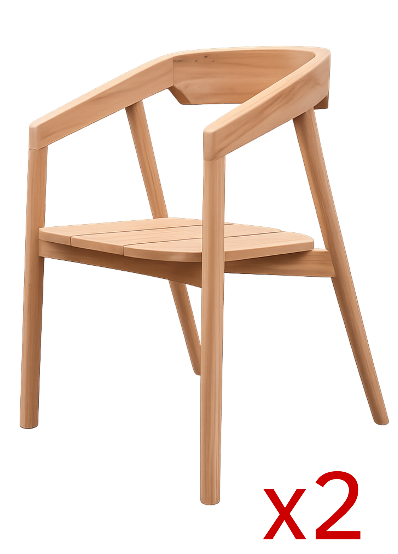 Silla de Teca para jardín "Milan" Pack 2