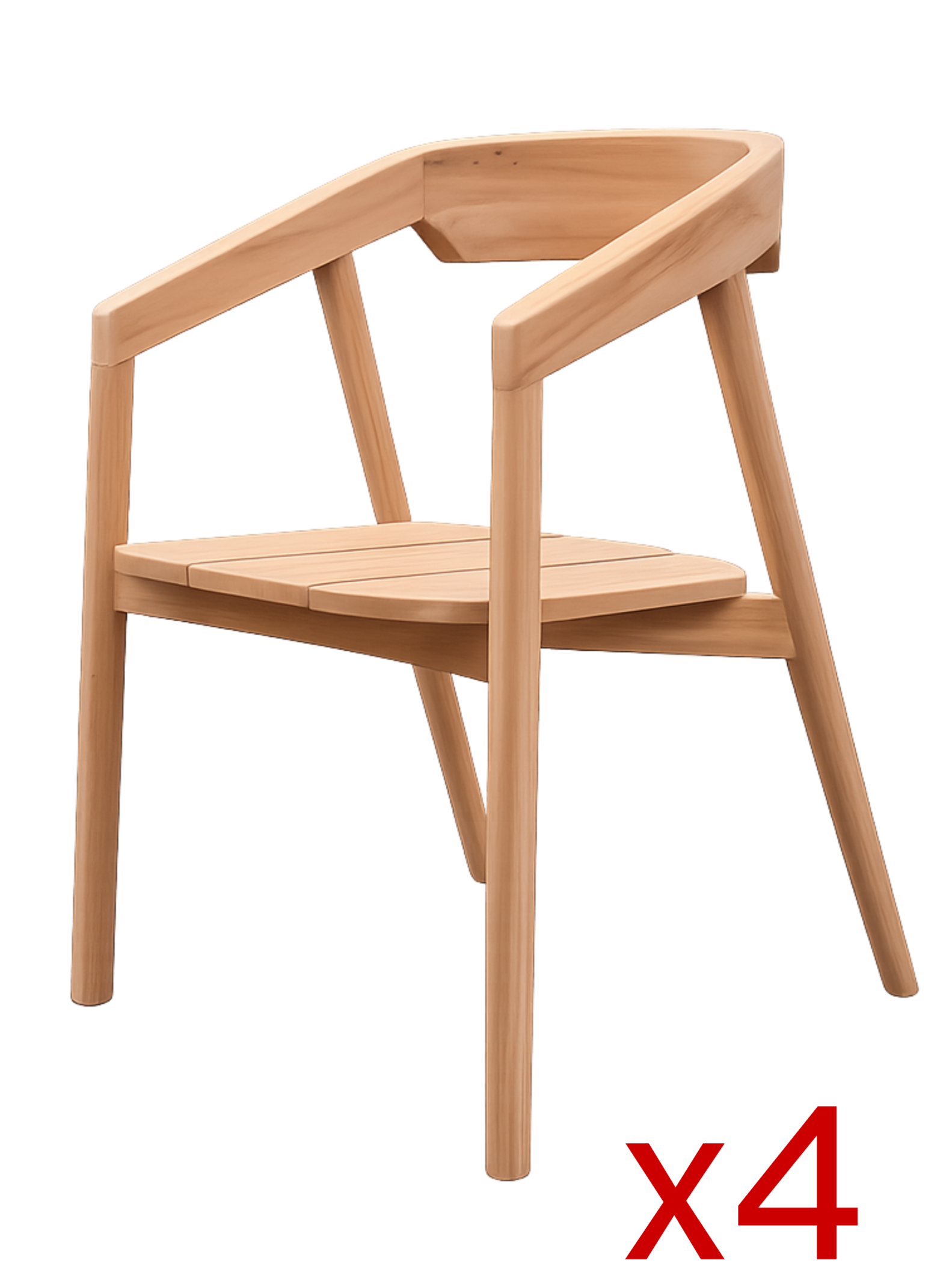 Silla de Teca para jardín "Milan" Pack 4
