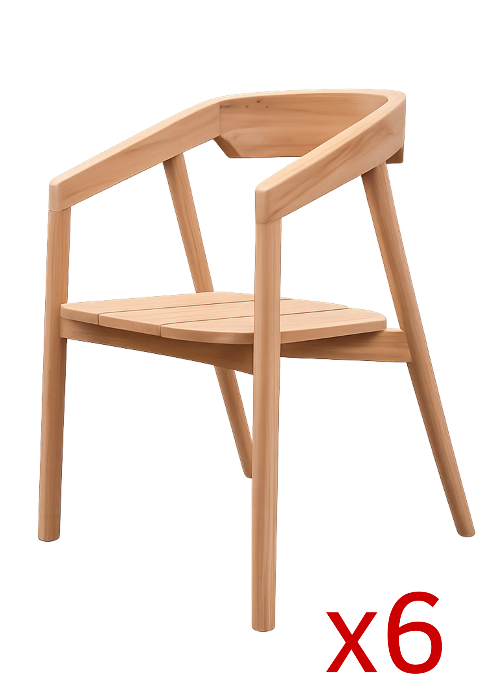 Silla de Teca para jardín "Milan" Pack 6