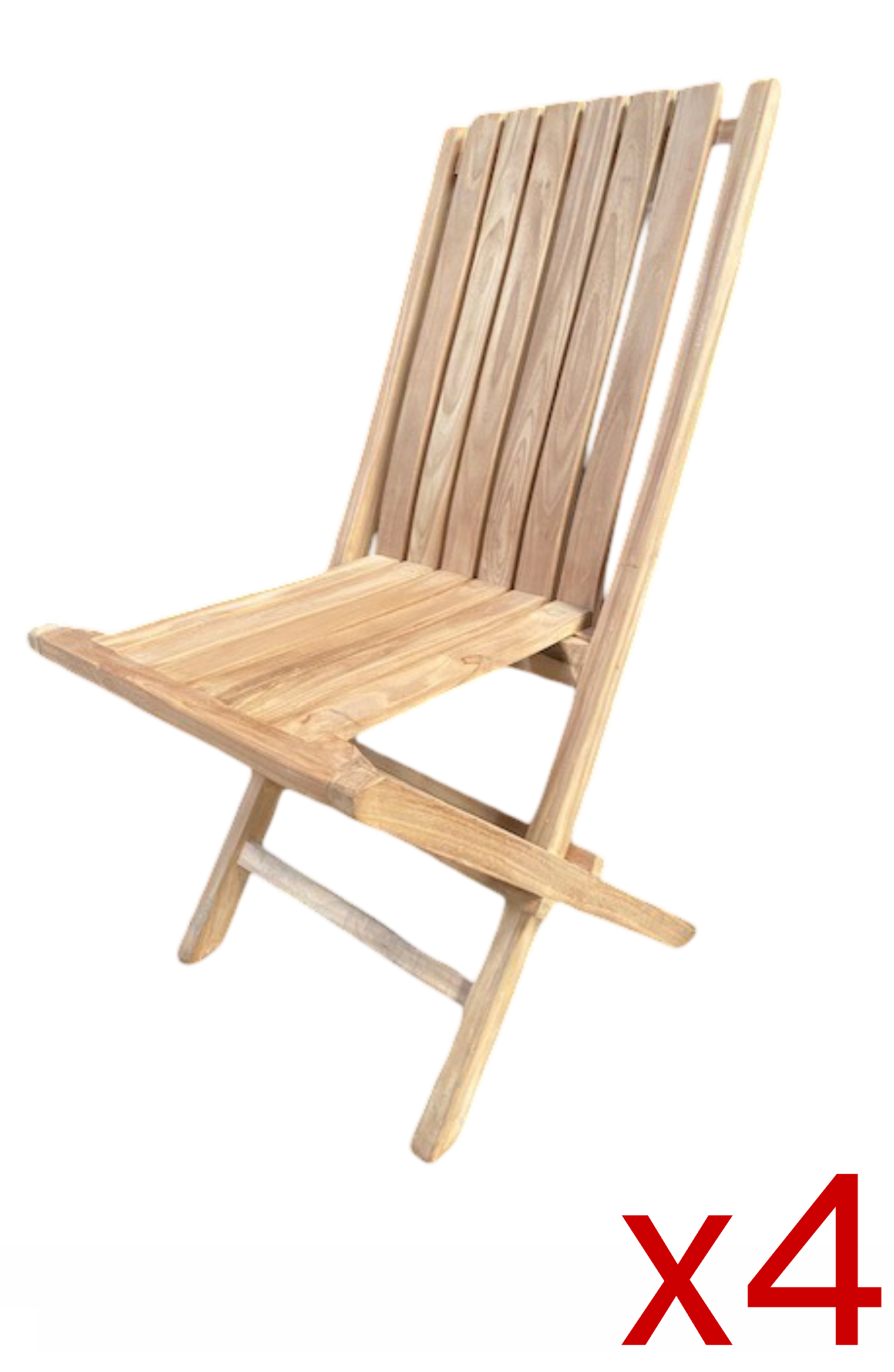 Silla de Teca para exterior "Medan" Pack 4