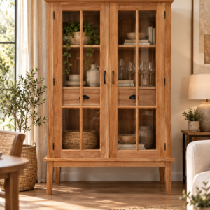 Vitrina "Paris" de Teca Maciza 105cm (ENTRADA FINALES DICIEMBRE)